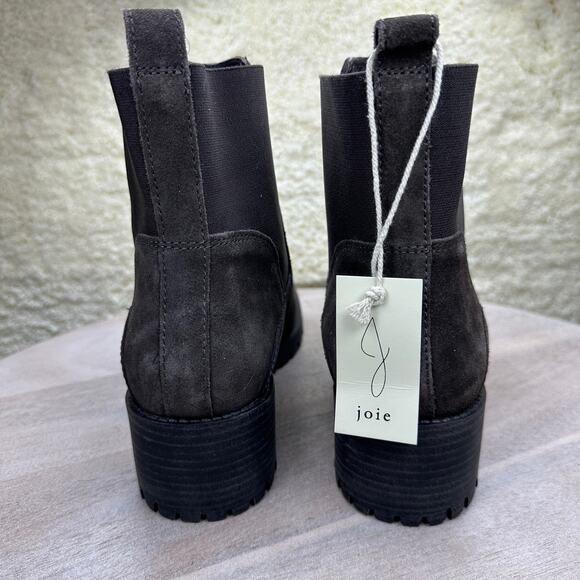 Joie Womens Size 9 Chelsea Army Boots Green Pull On Suede Lug Ankle Boots New - Picture 6 of 13